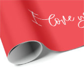 Papier Cadeau Saint Valentin Je t'aime Script (Coin rond)
