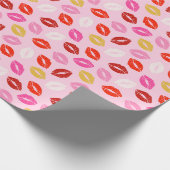 Papier Cadeau Saint Valentin Lèvres rose pâle (Coin)