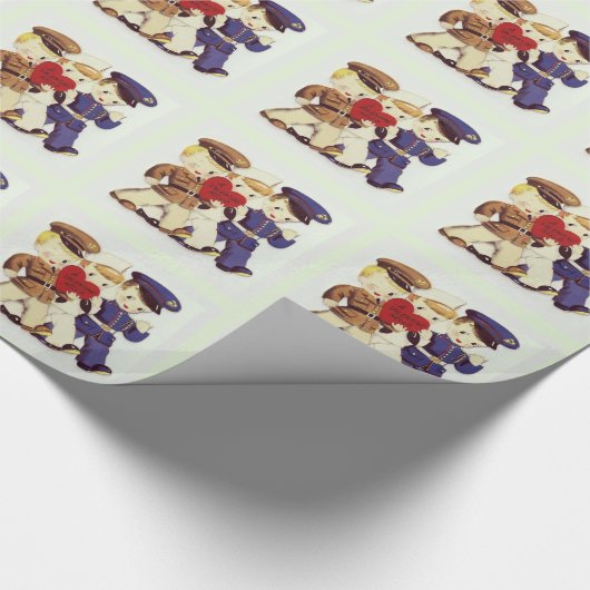 Papier Cadeau Saint-Valentin Militaire Vintage (Coin)