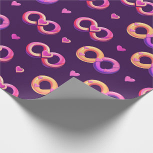 Papier Cadeau Saint Valentin Motif du coeur sans couture avec un