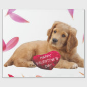 Papier Cadeau Saint-Valentin Papier enveloppant coeur de chien (Plat)