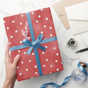 Papier Cadeau Saint-Valentin points rouges blancs