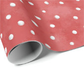 Papier Cadeau Saint-Valentin points rouges blancs (Coin rond)
