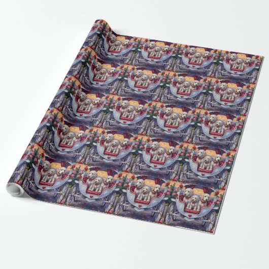 Papier Cadeau Saint-Valentin pour chien maltais (Déroulé)
