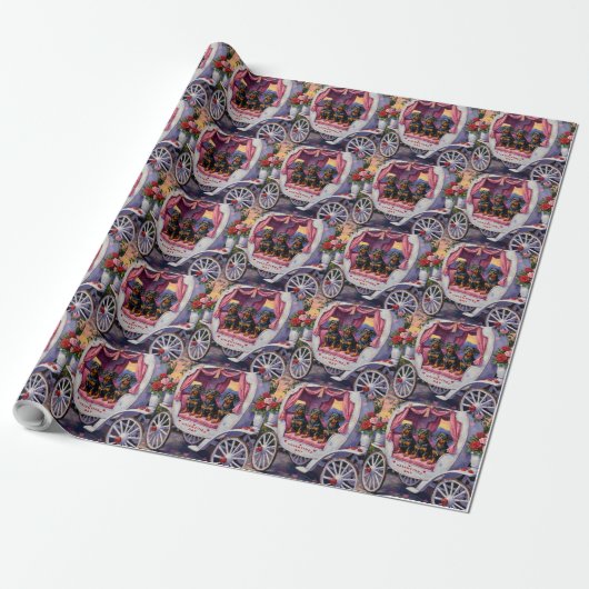 Papier Cadeau Saint-Valentin pour chien teckel (Déroulé)