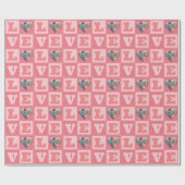 Papier Cadeau Saint-Valentin Romantique rose Love Heart Photo (Plat)