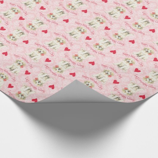 Papier Cadeau Saint-Valentin Rose Grandes Pyrénées (Coin)