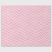 Papier Cadeau Saint Valentin rose Zig-zag (Plat)