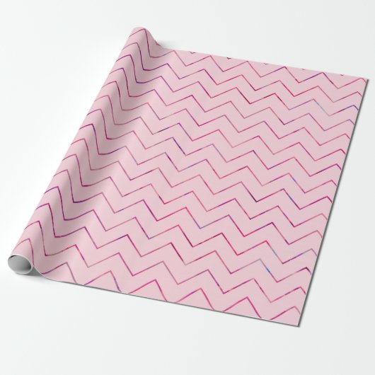 Papier Cadeau Saint Valentin rose Zig-zag (Déroulé)