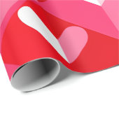 Papier cadeau Saint-Valentin Rouge et Blanc (Coin rond)