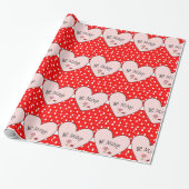 Papier Cadeau Saint Valentin Sois Mienne Cœurs Rou (Déroulé)
