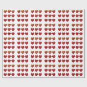 Papier Cadeau Saint-Valentin Visages Rigolards Coeurs Drôle (Plat)