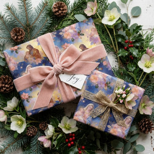 Papier Cadeau Sainte Famille Religieuse Nativité Noël TMF26