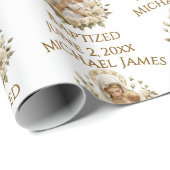 Papier Cadeau Sainte Marie avec l'enfant Jésus Baptême (Coin rond)