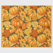 Papier Cadeau Saison d'automne Halloween Citrouille Motif (Plat)