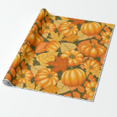 Papier Cadeau Saison d'automne Halloween Citrouille Motif (Déroulé)
