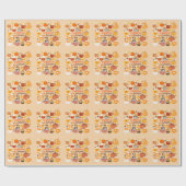 Papier Cadeau Saison de la citrouille épicée (Plat)
