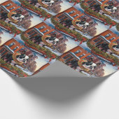 Papier Cadeau Saison de Noël de Boston Terrier (Coin)