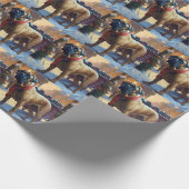 Papier Cadeau Saison de Noël de Bullmastiff (Coin)