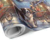 Papier Cadeau Saison de Noël de l'espagnol Springer anglais (Coin rond)