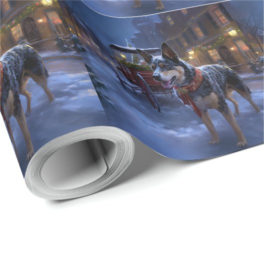 Papier Cadeau Saison de Noël des bovins australiens (Coin rond)