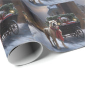 Papier Cadeau Saison de Noël du American Staffordshire (Coin rond)