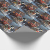 Papier Cadeau Saison de Noël du Malamute de l'Alaska (Coin)