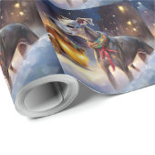 Papier Cadeau Saison de Noël Greyhound (Coin rond)