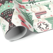 Papier Cadeau Saison de Noël scandinave Motif (Coin rond)