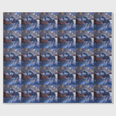 Papier Cadeau Saison de Noël Sibérienne Husky (Plat)