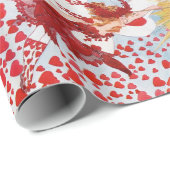 PAPIER CADEAU SAISON DE VALENTINE AVEC BAIGNOIRE, SCEAU DE CIRE  (Coin rond)