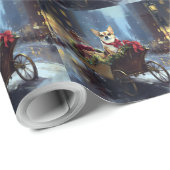 Papier Cadeau saison des fêtes de Noël de chihuahua (Coin rond)