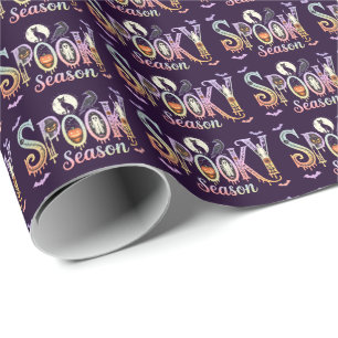Papier Cadeau Saison Éffrayante d'Halloween