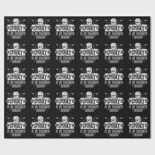 Papier Cadeau Saison éffrayante Effrayant Squelette chauves-sour (Plat)