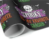 Papier Cadeau Saison éffrayante Effrayant Squelette chauves-sour (Coin rond)