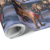 Papier Cadeau Saison Festive de Noël de Bloodhound (Coin rond)