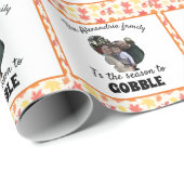 Papier Cadeau Saison photo personnalisée de dinde d'action de gr (Coin rond)