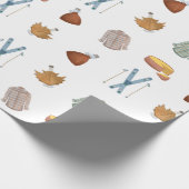 Papier Cadeau Saison Ski du Sirop d'érable du Vermont Automne Fl (Coin)