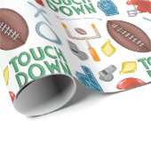 Papier Cadeau Saison XO Football Toucher Premier Tailgate Down (Coin rond)