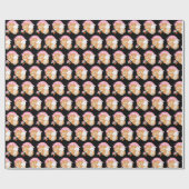 Papier Cadeau SAKURA - Chow - papier d'emballage noir (Plat)