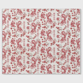 Papier Cadeau Sakura Tree Blossom et Symbole du dragon (Plat)