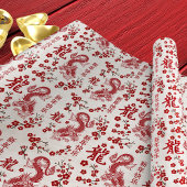 Papier Cadeau Sakura Tree Blossom et Symbole du dragon