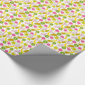 Papier Cadeau Salade de fruits à petite échelle blanche (Coin)