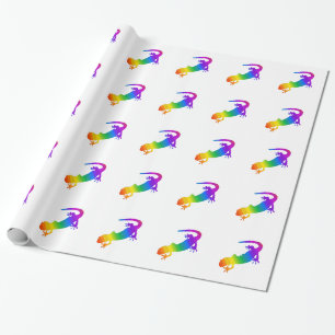Papier Cadeau Salamandre striée arc-en-ciel