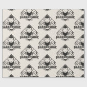 Papier Cadeau Salon de coiffure aspect cuir (Plat)