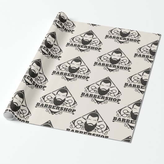 Papier Cadeau Salon de coiffure aspect cuir (Déroulé)