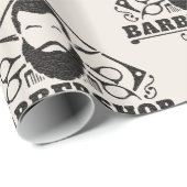 Papier Cadeau Salon de coiffure aspect cuir (Coin rond)