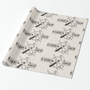 Papier Cadeau salon de coiffure look cuir