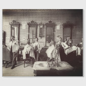 Papier Cadeau Salon de coiffure pour hommes des années 1890 (Plat)