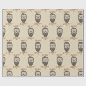 Papier Cadeau Salon de coiffure rétro graphique de barbier (Plat)